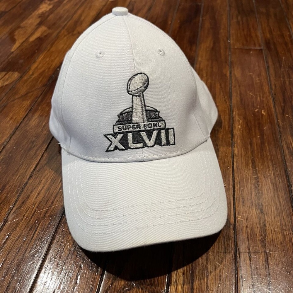 SUPER BOWL XLVII NFL HAT White - OSFM - Adjustable Football Cap Mens